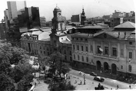 Una vista de la Plaza de Armas de Santiago