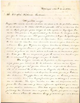 Carta de José Francisco Gana a José Victorino Lastarria