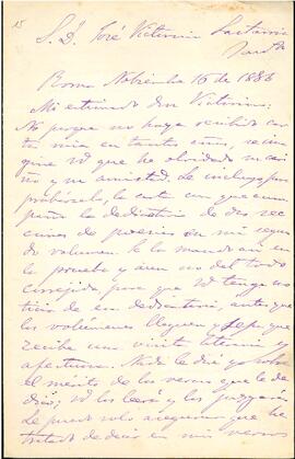 Carta de Guillermo Matta a José Victorino Lastarria