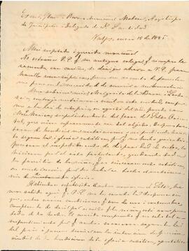 Carta de José Victorino Lastarria a Monseñor M. Arzobispo de Yrinopolis