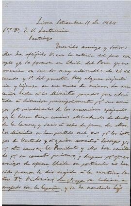 Carta de Manuel Amunátegui a José Victorino Lastarria