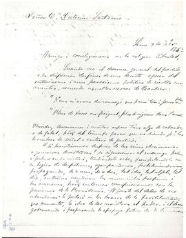 Carta de Francisco Bilbao a José Victorino Lastarria