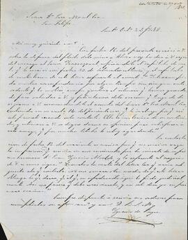 Carta de Ignacio de Reyes a José Manuel Cea