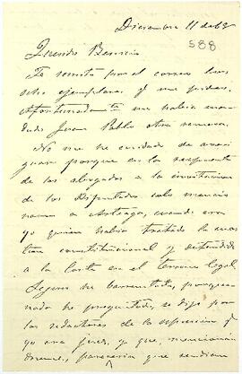 Carta de José Victorino Lastarria a Benicio Alamos González