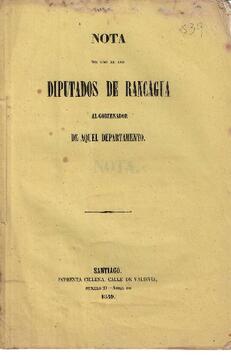 Nota de uno de los Diputados de Rancagua al Gobernador de aquel Departamento