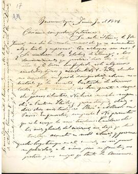 Carta de Ambrosio Montt a José Victorino Lastarria