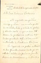 Carta de Manuel Tamayo y Baus a José Victorino Lastarria