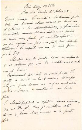 Carta de Rafael Vial a José Victorino Lastarria