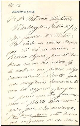 Carta de Marcial Martínez a José Victorino Lastarria