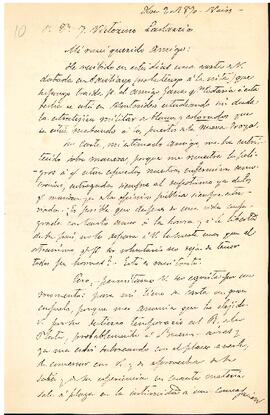 Carta de Juan María Gutiérrez a José Victorino Lastarria