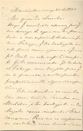 Carta de José Victorino Lastarria a Aurelio Lastarria