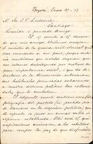 Carta de Manuel Ancízar a José Victorino Lastarria