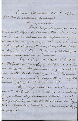 Carta de Manuel Amunátegui a José Victorino Lastarria