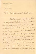 Carta de Manuel Tamayo y Baus a José Victorino Lastarria