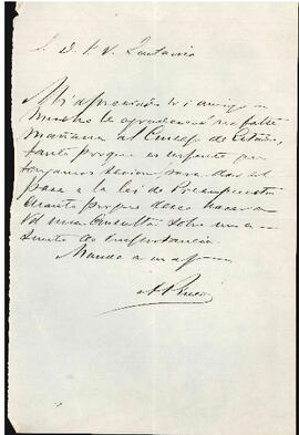 Carta de Aníbal Pinto a José Victorino Lastarria