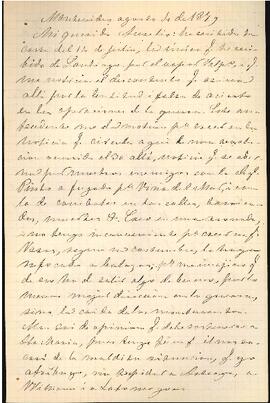 Carta de José Victorino Lastarria a Aurelio Lastarria