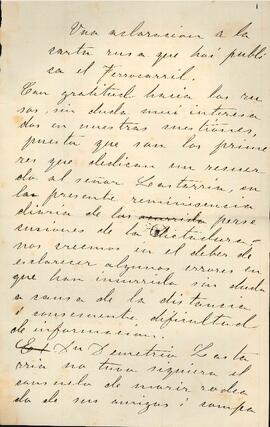 Aclaración a la carta publicada en el diario El Ferrocarril