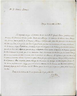 Carta de Francisco Antonio Pinto a José Victorino Lastarria