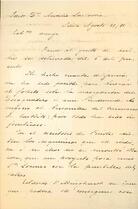 Carta de Patricio Lynch a Victorino Aurelio Lastarria Villarreal