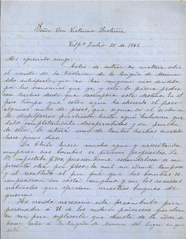 Carta de José Santiago Aldunate a José Victorino Lastarria