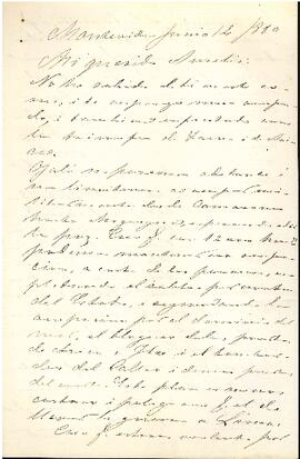 Carta de José Victorino Lastarria a Aurelio Lastarria