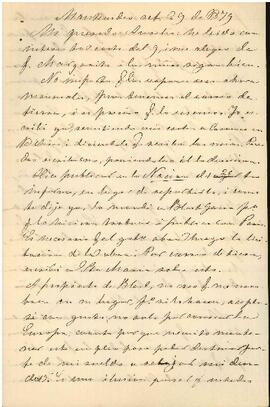 Carta de José Victorino Lastarria a Aurelio Lastarria