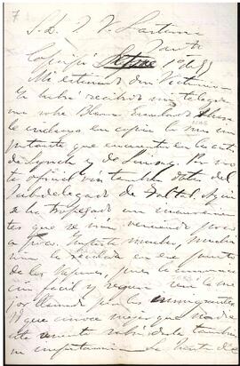 Carta de Guillermo Matta a José Victorino Lastarria