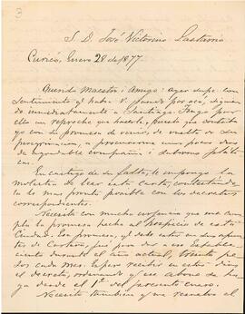 Carta de Eusebio Lillo a José Victorino Lastarria