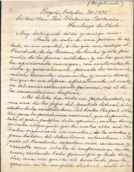 Carta de José María Samper a José Victorino Lastarria