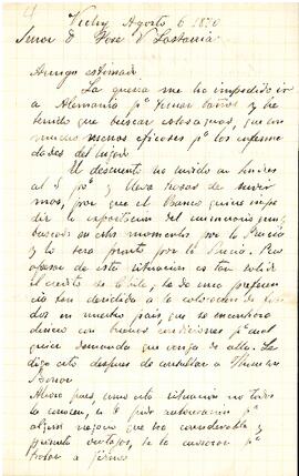 Carta de Rafael Vial a José Victorino Lastarria