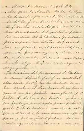 Carta de José Victorino Lastarria a Aurelio Lastarria