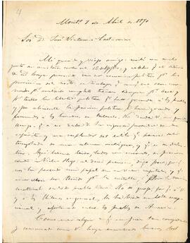 Carta de Vicente Fidel López a José Victorino Lastarria