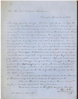 Carta de José Francisco Gana a José Victorino Lastarria