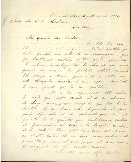 Carta de José Francisco Vergara a José Victorino Lastarria