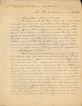 Carta de Pedro José de Guerra a José Victorino Lastarria