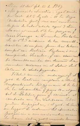 Carta de José Victorino Lastarria a Aurelio Lastarria