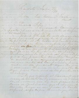 Carta de José Vicente Villarreal a José Victorino Lastarria