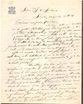 Carta de Ambrosio Montt a José Victorino Lastarria