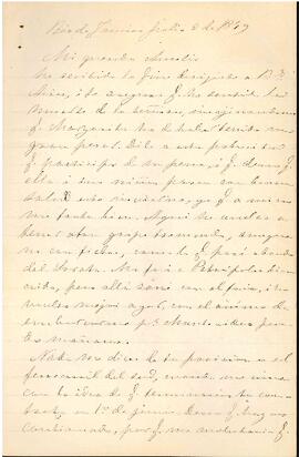 Carta de José Victorino Lastarria a Aurelio Lastarria