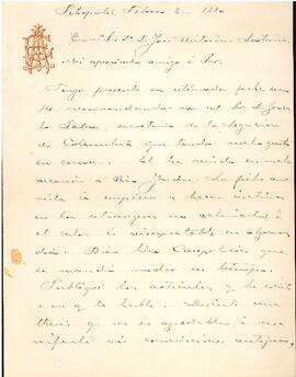 Carta de Eusebio José Antunes a José Victorino Lastarria