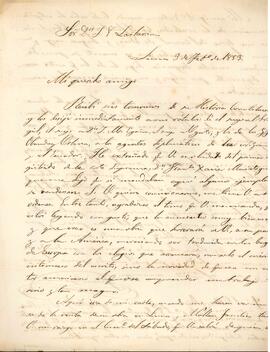 Carta de Juan Espinosa a José Victorino Lastarria