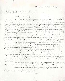 Carta de José Francisco Gana a José Victorino Lastarria