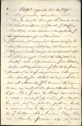 Carta de José Victorino Lastarria a Aurelio Lastarria