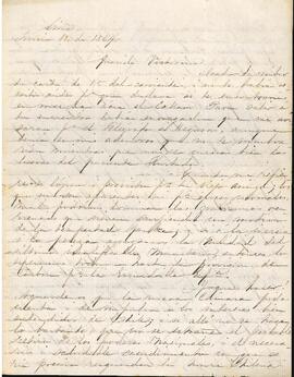 Carta de Pedro Ugarte a José Victorino Lastarria