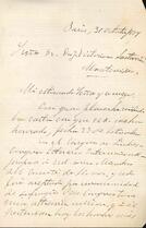 Carta de José María Torres Caicedo a José Victorino Lastarria