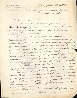 Carta de Héctor Varela a José Victorino Lastarria