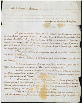 Carta de Francisco Antonio Pinto a José Victorino Lastarria